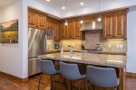 Fully Equipped Kitchen with Counter Seating for 3